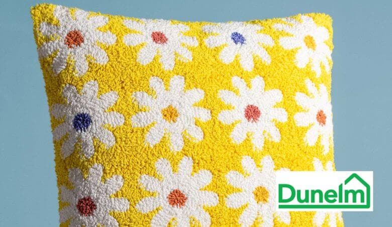 Daisy Cushion Yellow by Dunelm 1