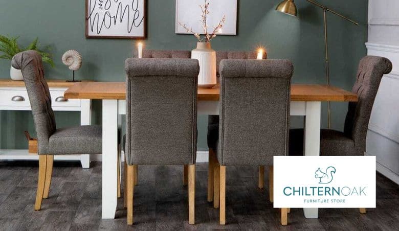 Hampshire White Painted Oak Medium Extending Dining Table by Chiltern Oak Furniture