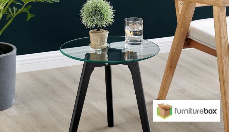 Malmo Side Table Small 40cm Round Glass by FurnitureBox