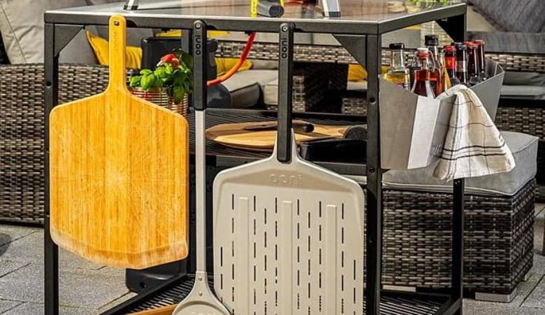 Ooni Large Modular Outdoor Kitchen TableBBQ Trolley, Black by John Lewis u0026 Partners