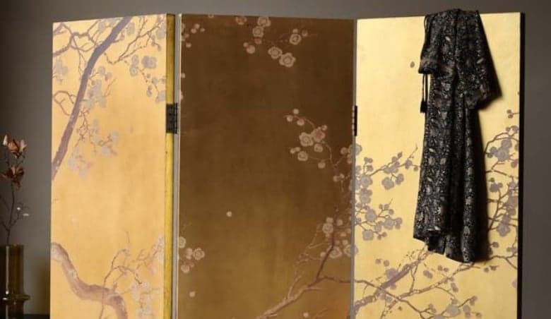 Exquisite Gold u0026 Pink Blossom Folding Room Divider by Rockett St George