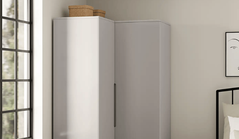 Larson Corner Wardrobe Grey By Dunelm