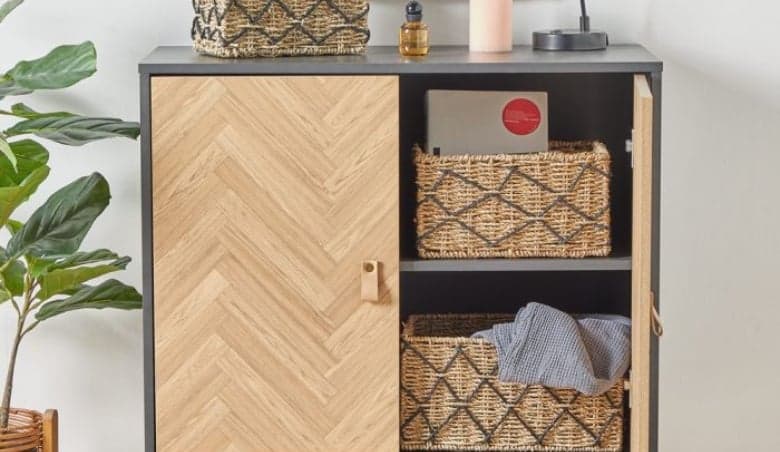 Patterned Set of 3 Seagrass Baskets by VonHaus