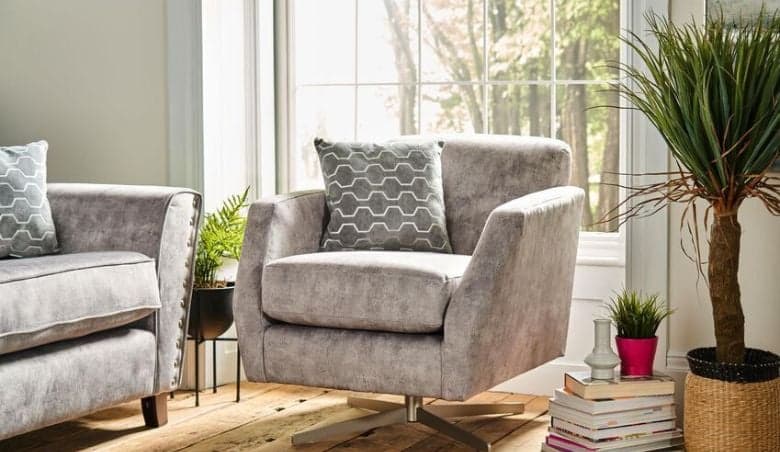 ScS Living Eliza Fabric Plain Swivel Chair By SCS