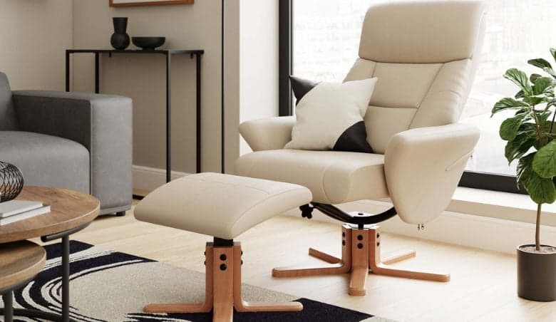 Whitham Faux Leather Swivel Chair NaturalnBy Dunelm