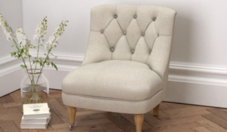 Richmond Linen Union Tub Chair , Natural Linen Union, One SizenBy The White Company