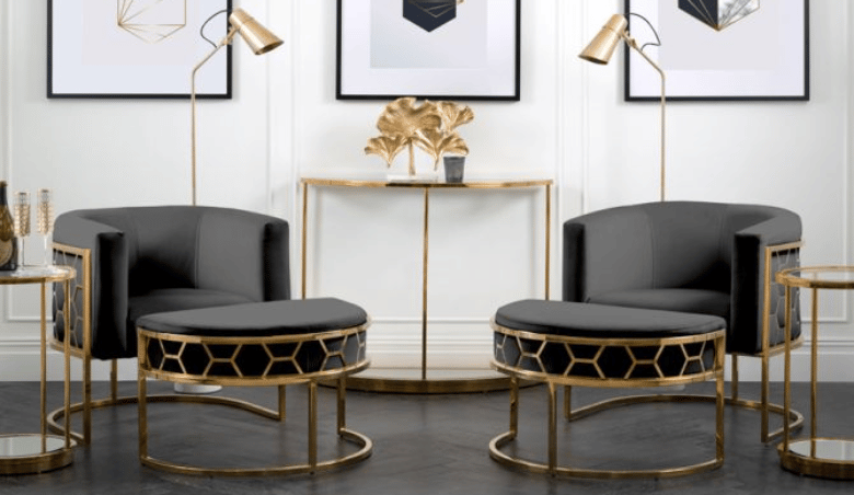 Alveare Dining Chair Brass - Smoke By My-Furniture