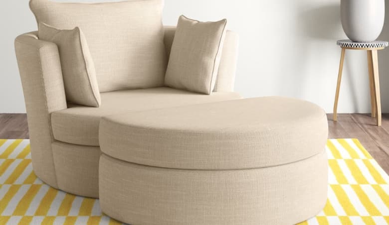 Bullock Swivel Tub Chair and Footstool By Wayfair