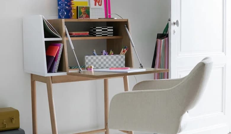 Graphy Oak Veneer Secretary Desk By La Redoute