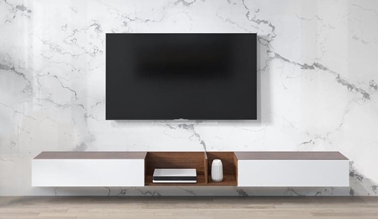 White Floating TV Stand Wall-Hung for TV Up to 2540mm By Homary