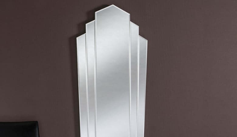 Altona Art Deco Bevelled Full Length Wall Mirror in Silver By Olivias