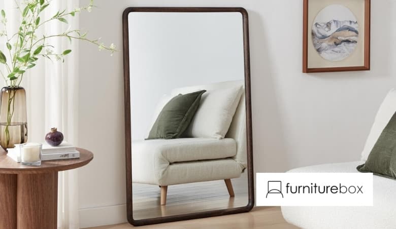 Furniturebox Rowena Walnut Wall Mirror