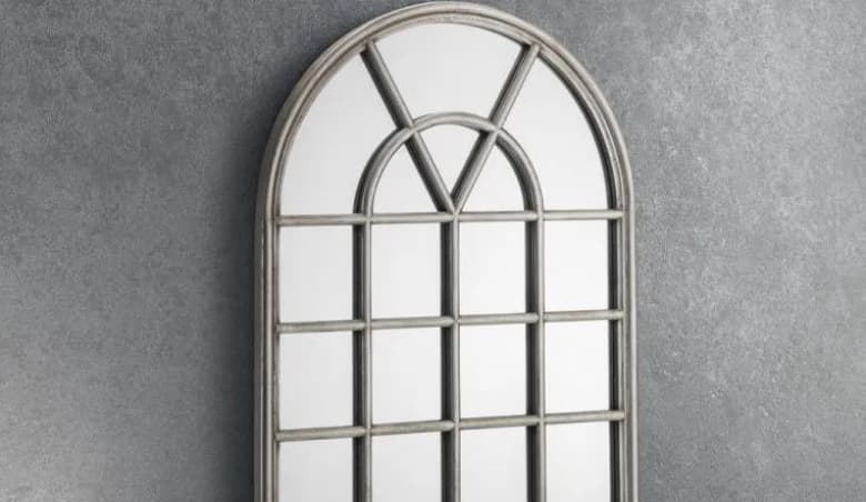Julian Bowen Opus Pewter Window Mirror cm x cm By Choice Furniture Superstore