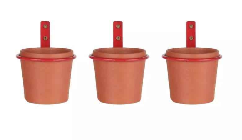 Garden by Sainsbury's Wall Pot Planter with Bracket - Set of 3 By Argos