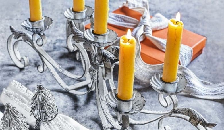 Graham and Green Ornate Metal Candelabra