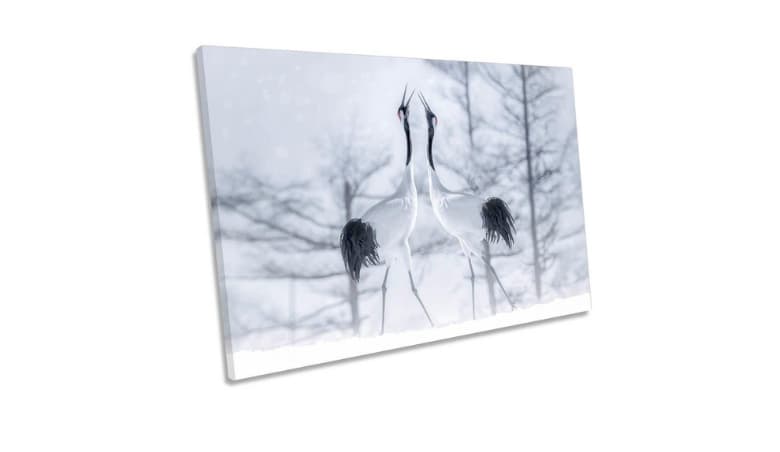 In Love White Crane Birds Wildlife Canvas Wall Art Picture Print By Debenhams