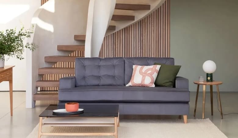 Mistral Loveseat Smart Velvet Mercury Natural Feet By Heal's