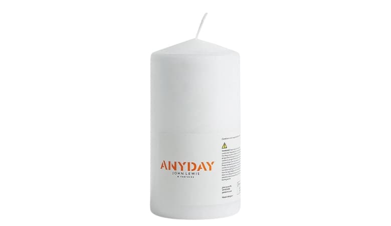 John Lewis ANYDAY Pillar Candle, White,