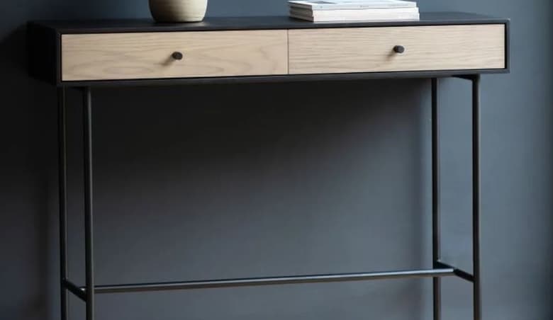 Denver Industrial 2 Drawer Console Table By Choice Furniture Superstore