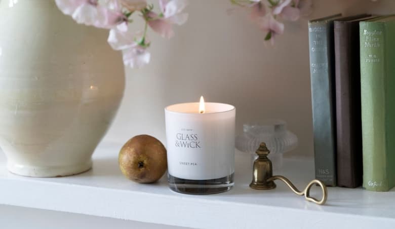 Glass u0026 Wick Sweet Pea Scented Candle By John Lewis