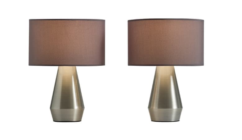 Habitat Maya Pair of Touch Table Lamps - Grey