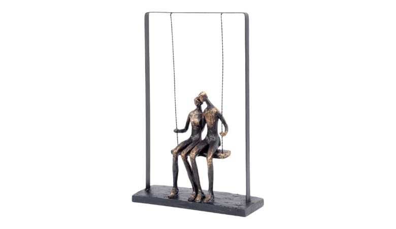Libra Interiors Couple Sitting on Swing Bronze Figurative Sculpture By Fenwick