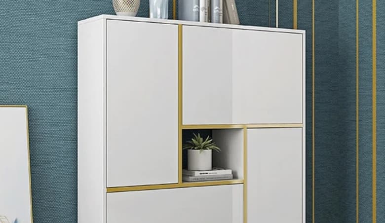 White Modern Shoe Storage Cabinet By Homary