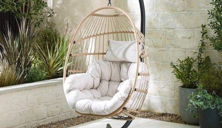 Egg Outdoor Garden Hanging Chair in Light Brown by Debenhams