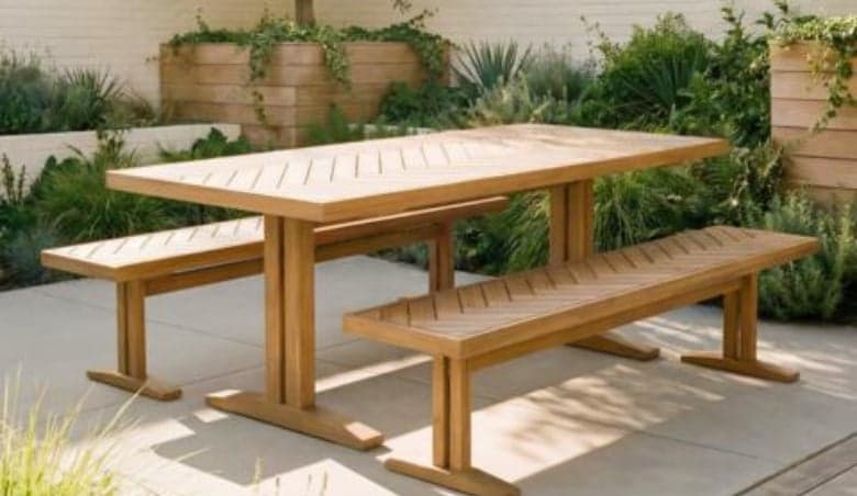 Acacia Wood Rectangular Garden Dining Table, 190cm, Natural by John Lewis & Partners