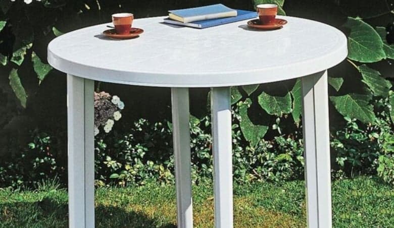 EONLION 90cm Round Outdoor Bistro Drinks Table Plastic By Debenhams