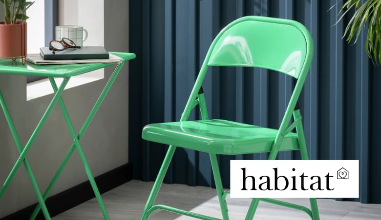 Macadam Metal Folding Chair - Green by Habitat