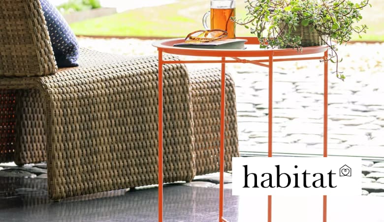 Folding Metal Garden Side Table - Orange by Habitat