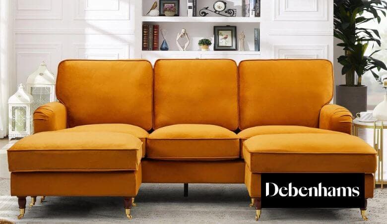 Debenhams - Woodbury Wide U-Shaped Velvet Corner Sofa - Blog
