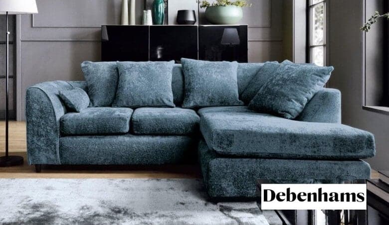 Harriet Crushed Chenille Right Facing Corner Sofa by Debenhams