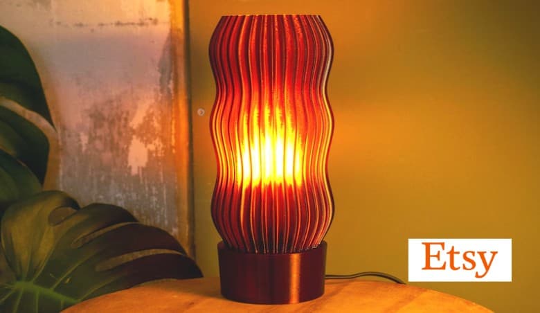 Wavy X Amber Table Lamp, Retro Minimal Design by Etsy.jpg