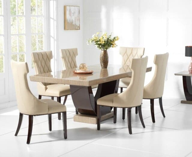 Assets product images oak furniture superstore gboakfurrnqswdvzd novara cm brown pedestal marble dining table with cream sophia chairs medium