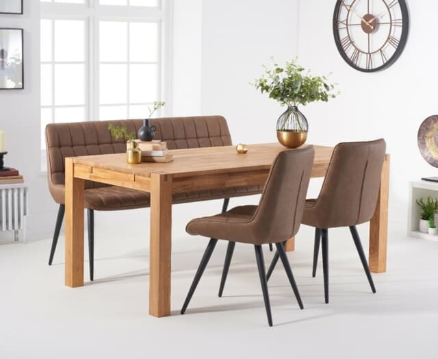 Oak furniture superstore gboakfuraqnbdwxcv thetford cm oak dining table with thetford cm oak extensions with brown larson chairs with brown benches medium