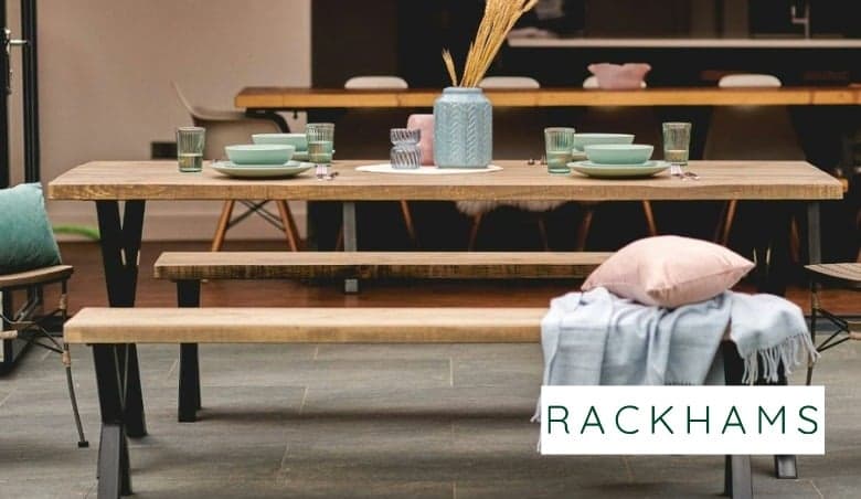 X Frame Rustic Wood Outdoor Dining Set by Rackhams