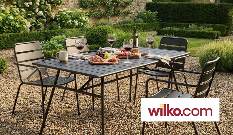 Alberta Dining Table and Chair Set Black - Size: 4 Seater by Wilko