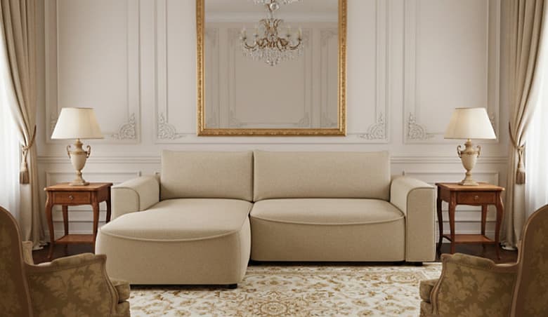 Beige Sofa >