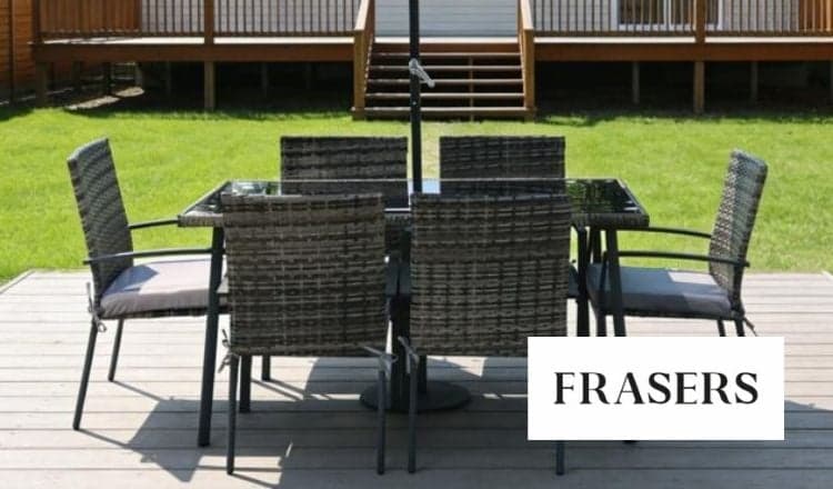 Linea 8-Piece Glass Top Rattan Weather Resistant Garden Dining Set by Frasers >