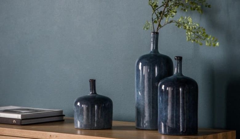 nOrion Vases in Blue, Set of ThreenBy Perch u0026 Parrow