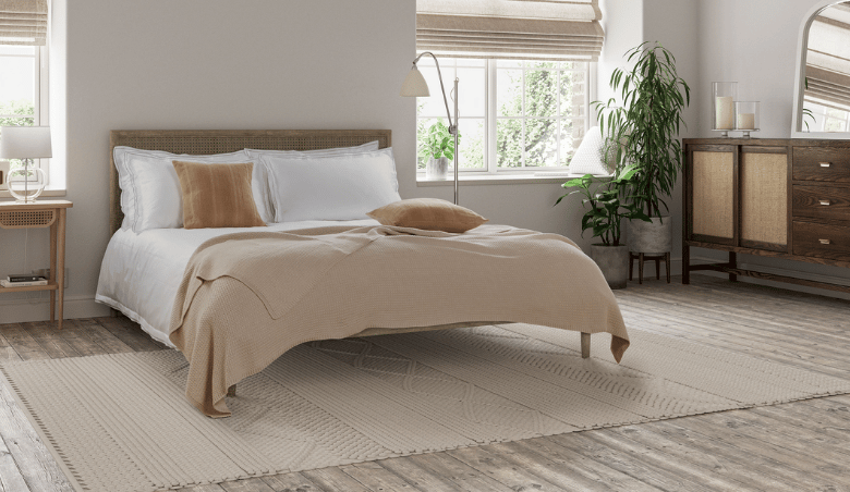 Aubrey Rattan Bed Weathered Oak Double