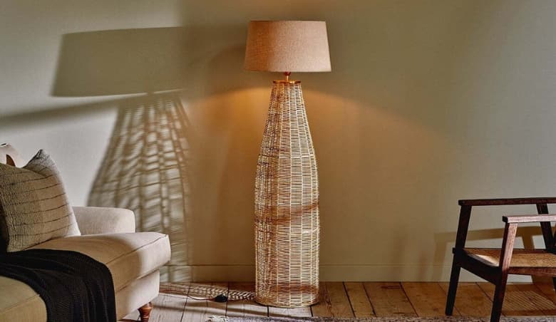 Noko Rattan Floor Lamp Large By Nkuku