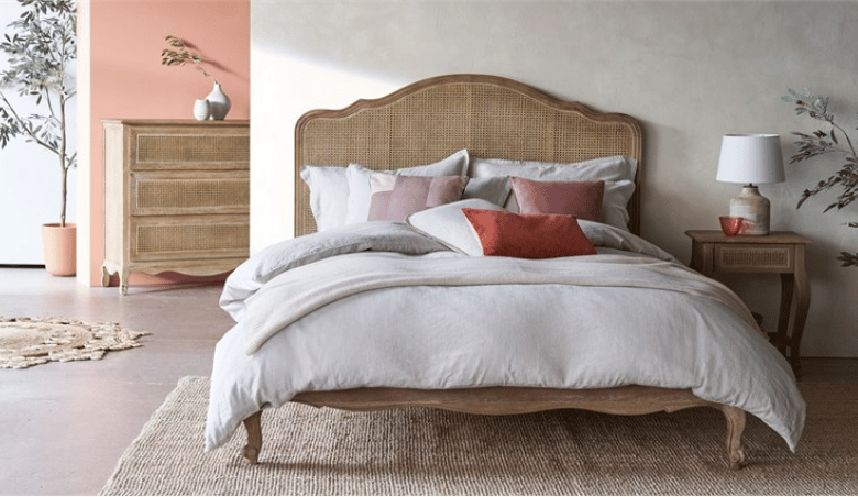 Sienna Rattan Bed Weathered Oak King by Feather and Black