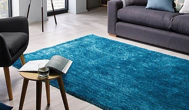 Indulgence Shaggy Rug Blue By Dunelm