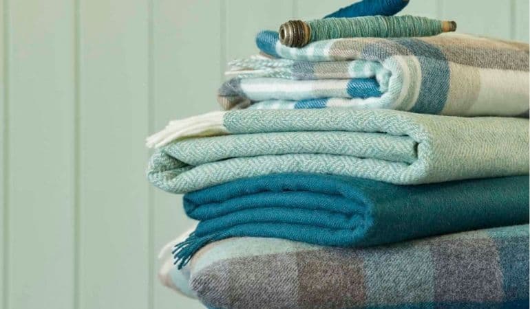 Plain Jade Alpaca Throw, 185X140 cm , Blue By Pepper Sq