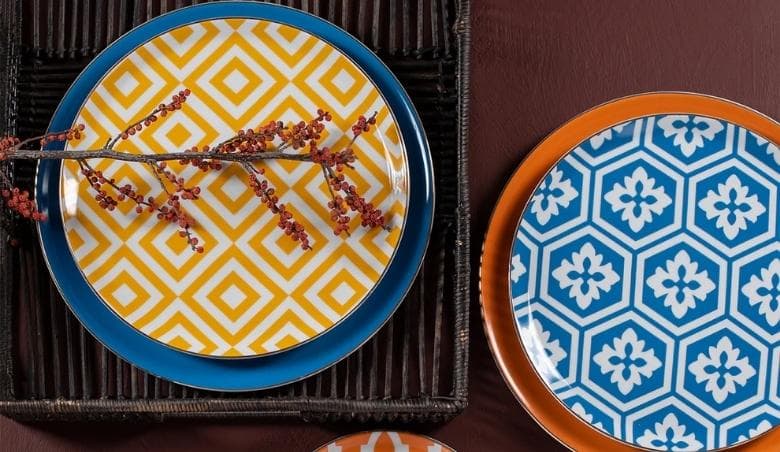 Morocco Set of 6 Dinner Plates, Yellow by sazy