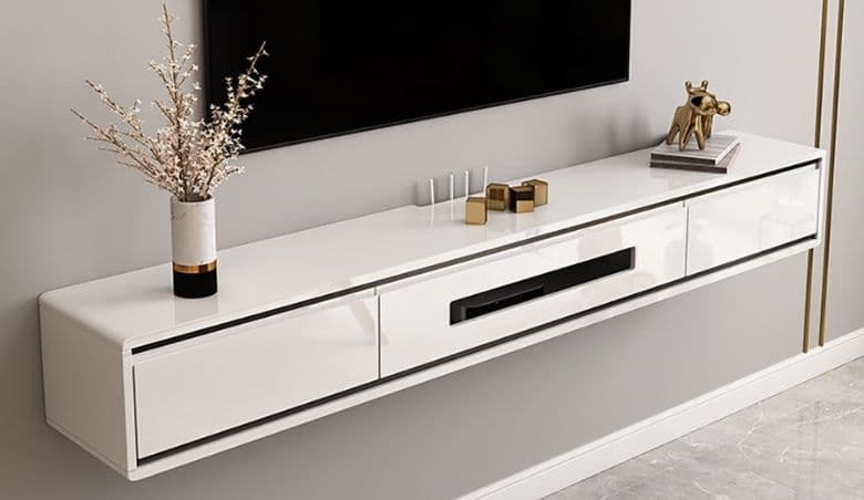 1800mm White TV Stand Postmodern Minimalist Floating Media Console by Homary via uFurnish.com