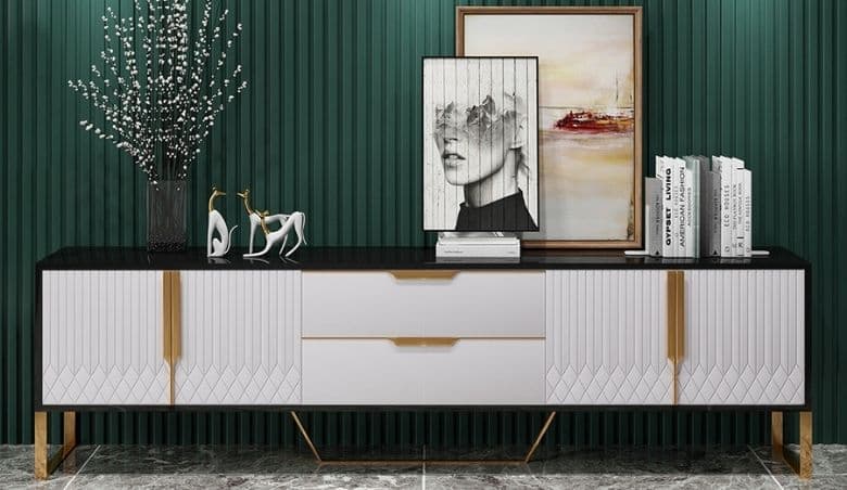 Aro Modern White u0026 Black Wood TV Stand by Homary via uFurnish.com